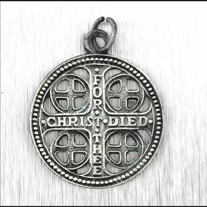 Rare Church War Cross Christ Died For Thee World War I II 1 2 Pendant ch…